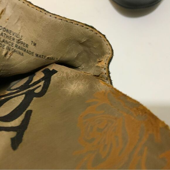 Obot Leather black  Wedge Sandals size 7 M - Picture 8 of 9